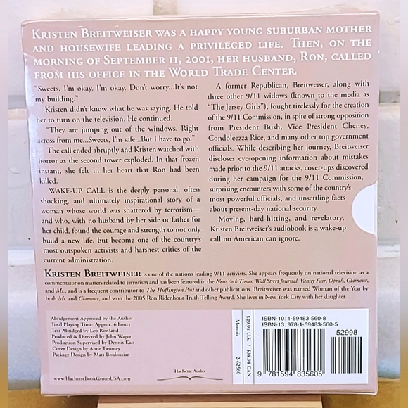 WAKE-UP CALL (THE POLITICAL EDUCATION OF A 9/11 WIDOW) - AUDIO BOOK ON CD (2006) - Picture 2 of 2